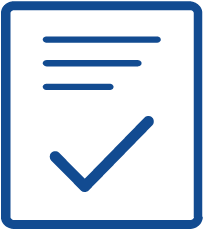 Icon of a document with a check mark on it